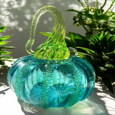 Sugar Plum Turquoise Sparkle Pumpkin